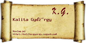 Kalita György névjegykártya