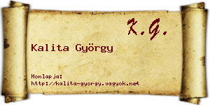 Kalita György névjegykártya